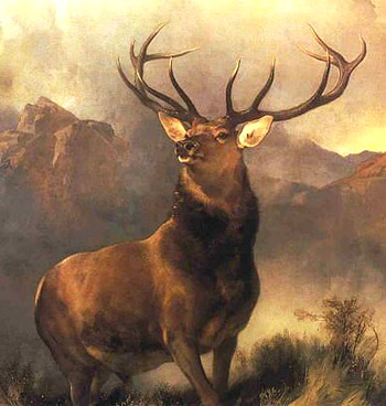 Landseer Monarch of the Glen deer painting