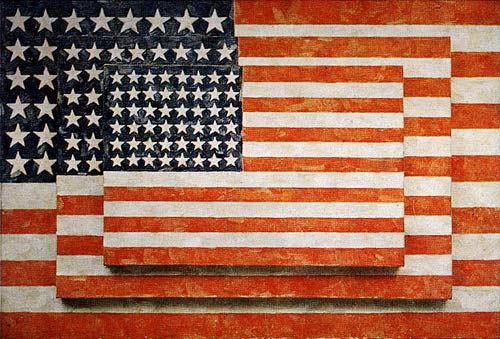 Jasper Johns painting Three Flags