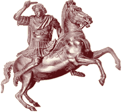 Bronze statue of Alexander and his horse